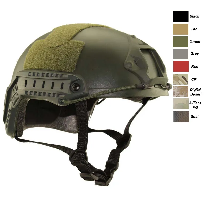 Utomhussport MH Fast Tactical Helmet Equipment Airsoft Paintabll Shooting Helmet Head Protection Gear ABS Simple Version No01-003