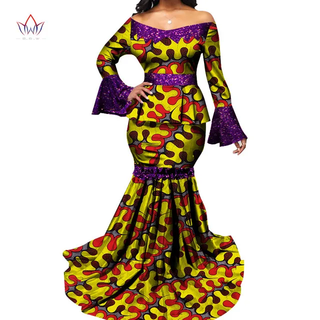 Bazin Riche African Women Sexy Crop Top And Skirt Sets African Wax Print Skirt Suit Traditional African Clothing WY7106