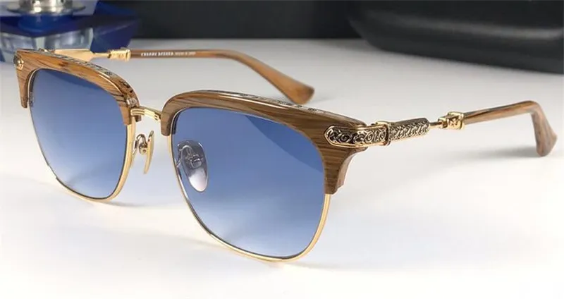 Nouveaux lunettes de soleil rétro populaires Vert Punk Style Designer Square Square avec un revêtement en cuir Reflectif Anti-UV Lens Top 274E