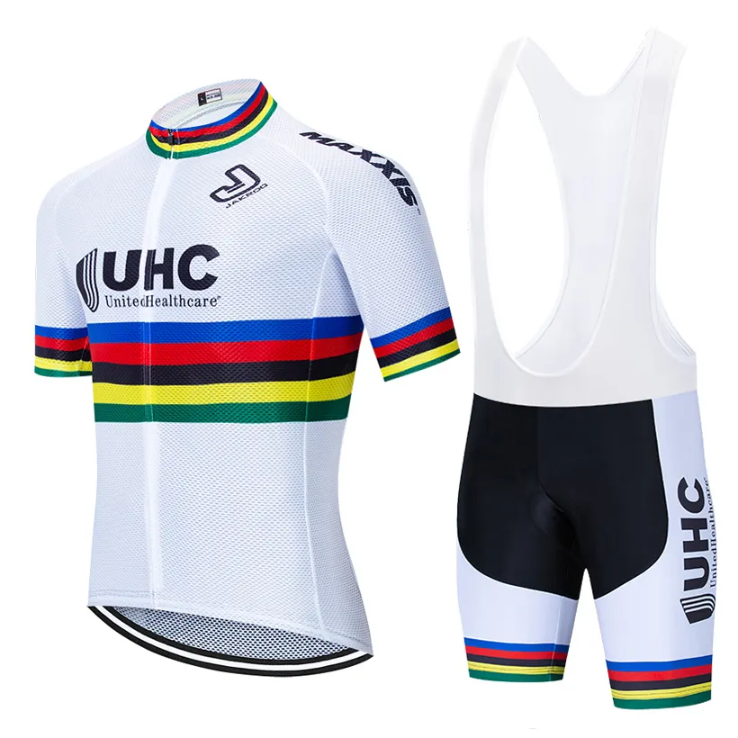 UHC Bisiklet Jersey Seti 2020 Pro Team Mens Bisiklet Giysileri Yaz Nefes Alabilir MTB Bike Jersey Bib Şort Kiti Ropa Ciclismo3101204
