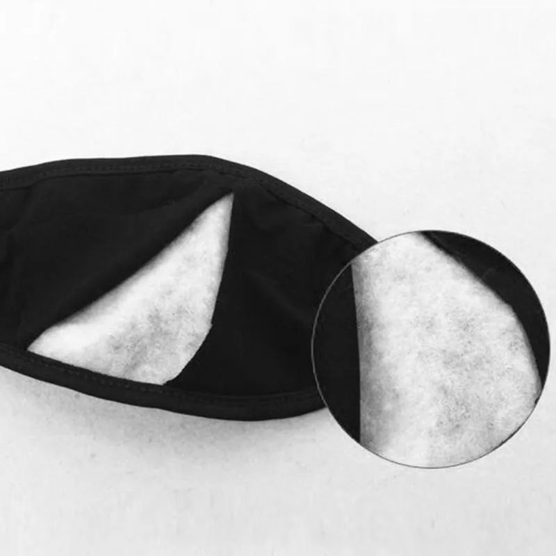 Masque de bouche noir blanc houllon unisexe masque facial en coton réutilisable anti-pollution bouclier de vent cover 4026346