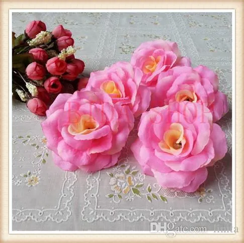 8 cm Cabeza de flores de rosa de seda es para la fiesta de bodas Simulación artificial Camellia Camellia Rose Flower273r