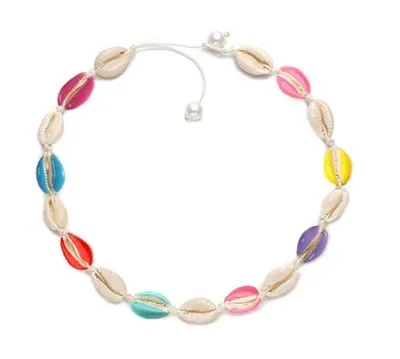 Natural Puka Women White Sea Shell Necklace armbanden Anklet Conch Clam Chips Shells Handmade Hawaii Wakiki Beach Choker Necklace 2294
