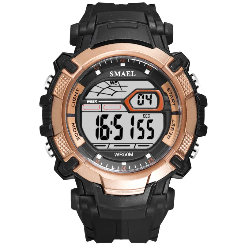 Luxury Mens LED -klockor Smael Digital Clock Alarm Waterproof Led Sport Male Clock Wristwatches 1620 Top Brand Luxury Watches Men300a