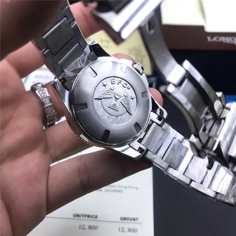 Top marca masculina relógios de luxo qualidade 2813 movimento mecânico automático wacth vidro safira aço inoxidável mergulhador à prova dwris243o