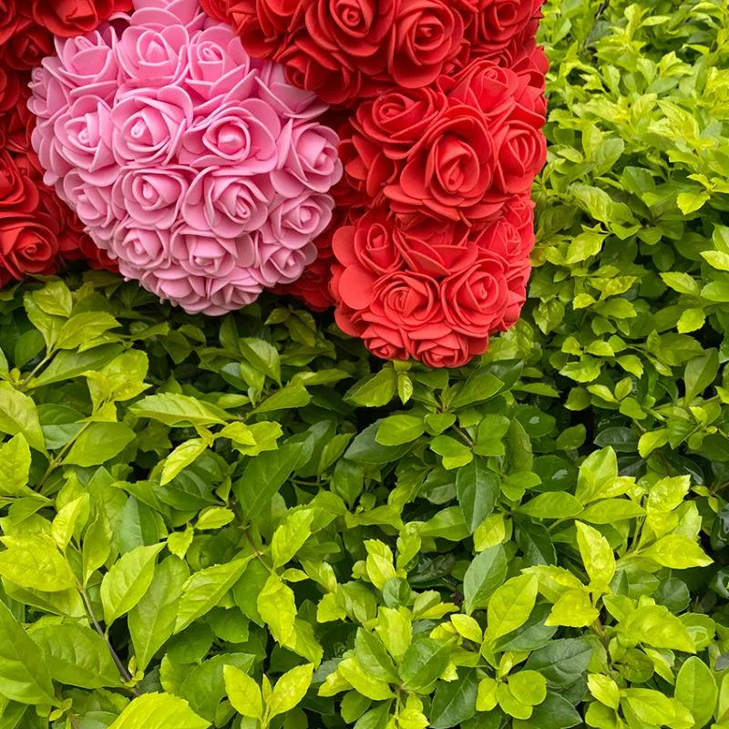Couronnes de fleurs décoratives ours rose artificiel multicolore en mousse plastique Teddy petite amie cadeau de Saint Valentin fête d'anniversaire Deco1739