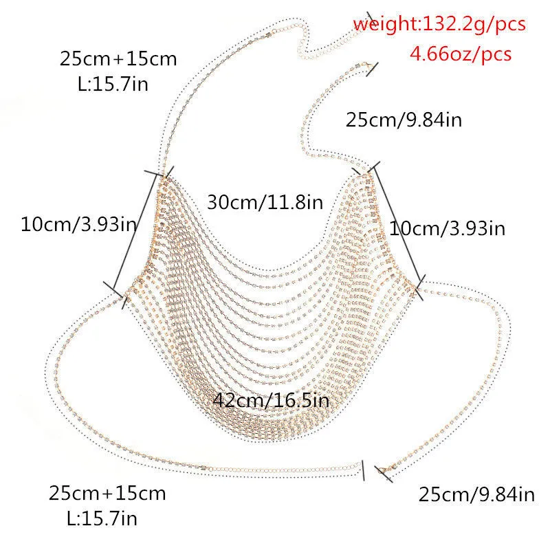 Fashion Bra brillant Chaîne d'été Sexy Harness Bikini Chaîne de carrosserie Femme Jewelry Lady Corps Chain Gift Wholesale T200508