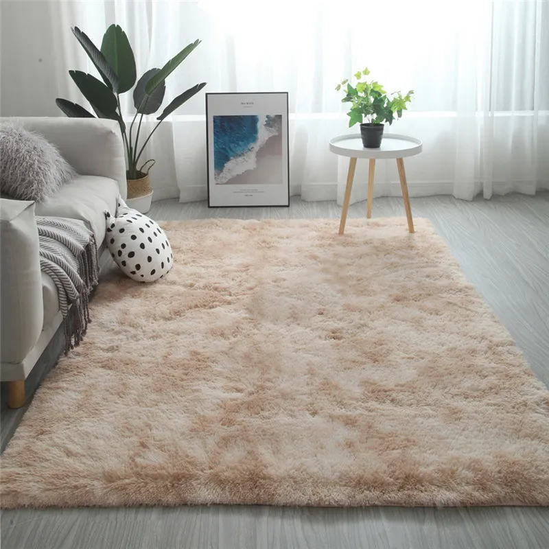 Gradient stały dywan grubsze dywany bez poślizgu dywan łazienkowy do salonu miękkie puszyste maty sypialni dziecięce różowe alfombra228h