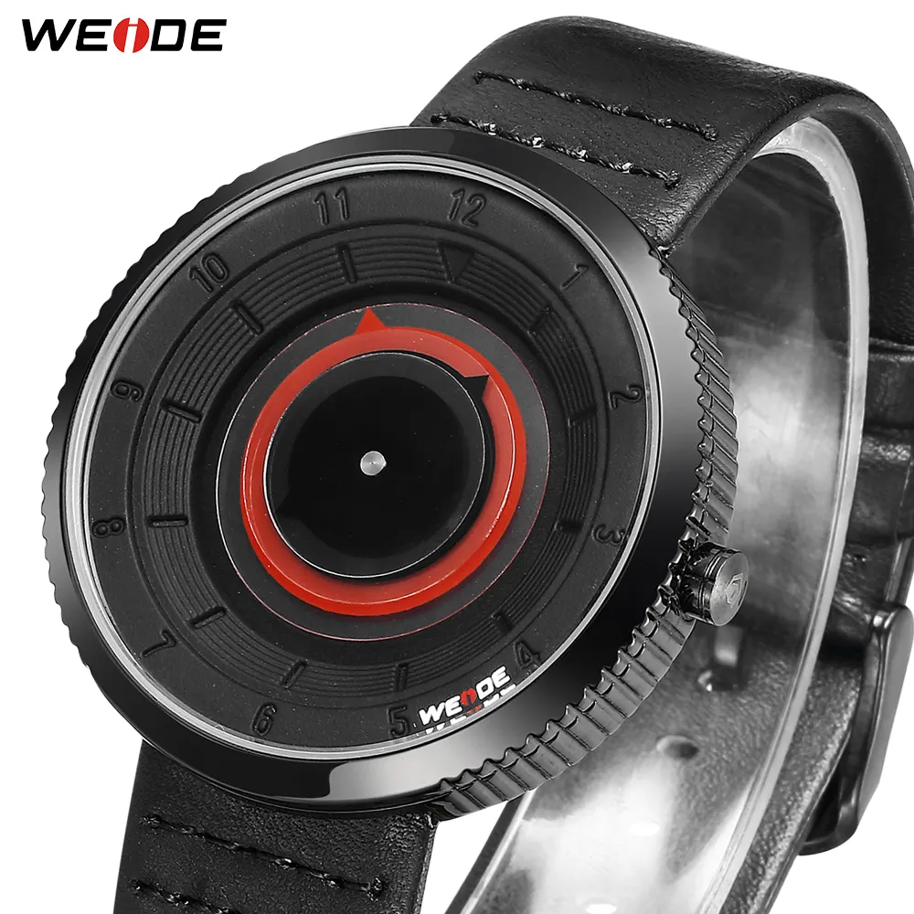 WEIDE quartz uurwerk waterdicht heren luxe lederen band datumklok Relogio Masculino dameshorloge Koop er één, krijg er één cadeau2323