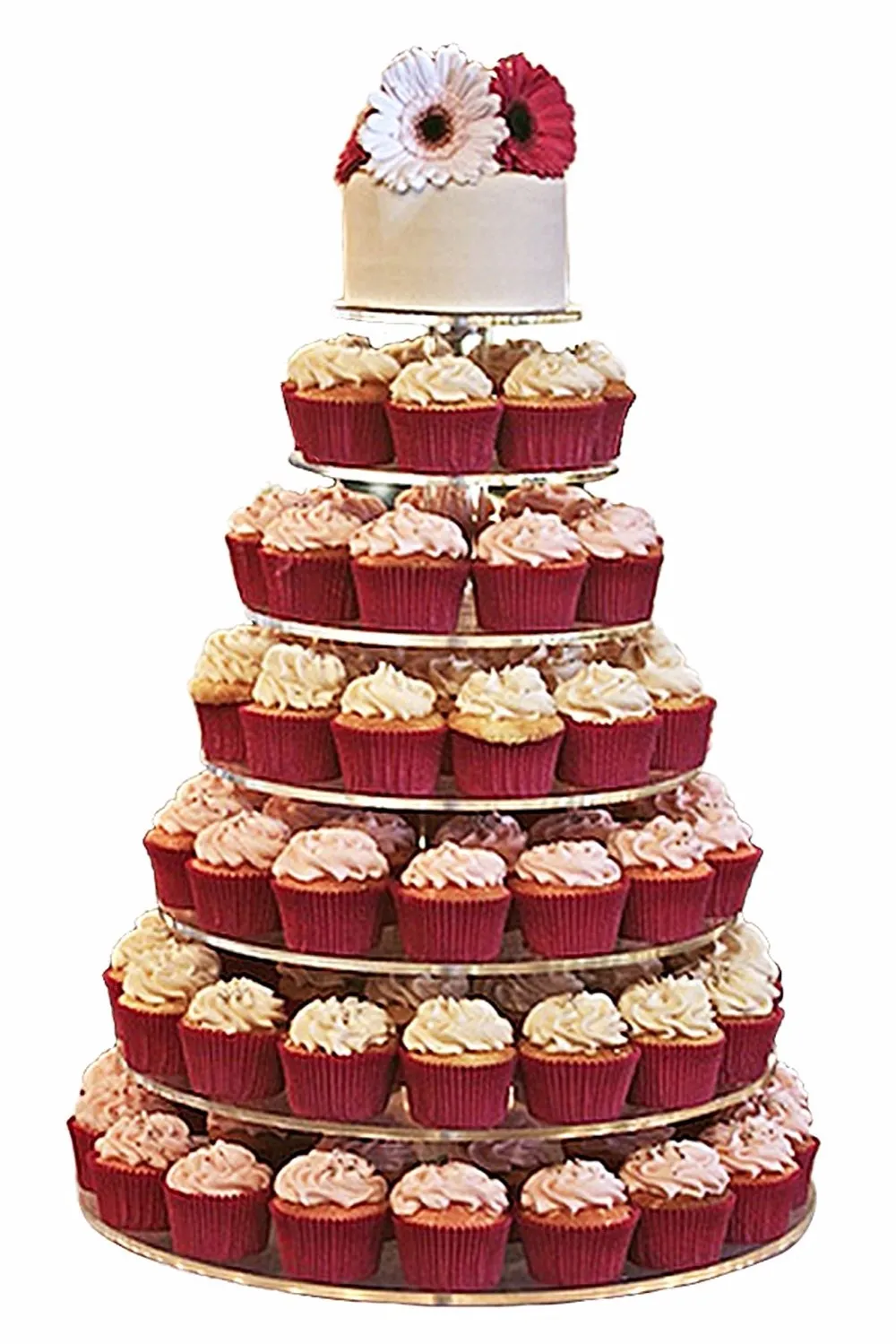 Grand support à gâteau de mariage rond en acrylique à 7 niveaux-support à cupcakes tour-support à dessert-plateau de service de pâtisserie-présentoir de nourriture pour Larg210c