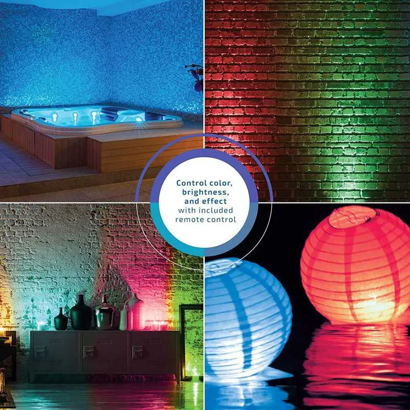Lámpara LED RGB con control remoto, luces impermeables para piscina IP68, luz sumergible, juguete, piscina subacuática, decoración para fiesta en el jardín 13185
