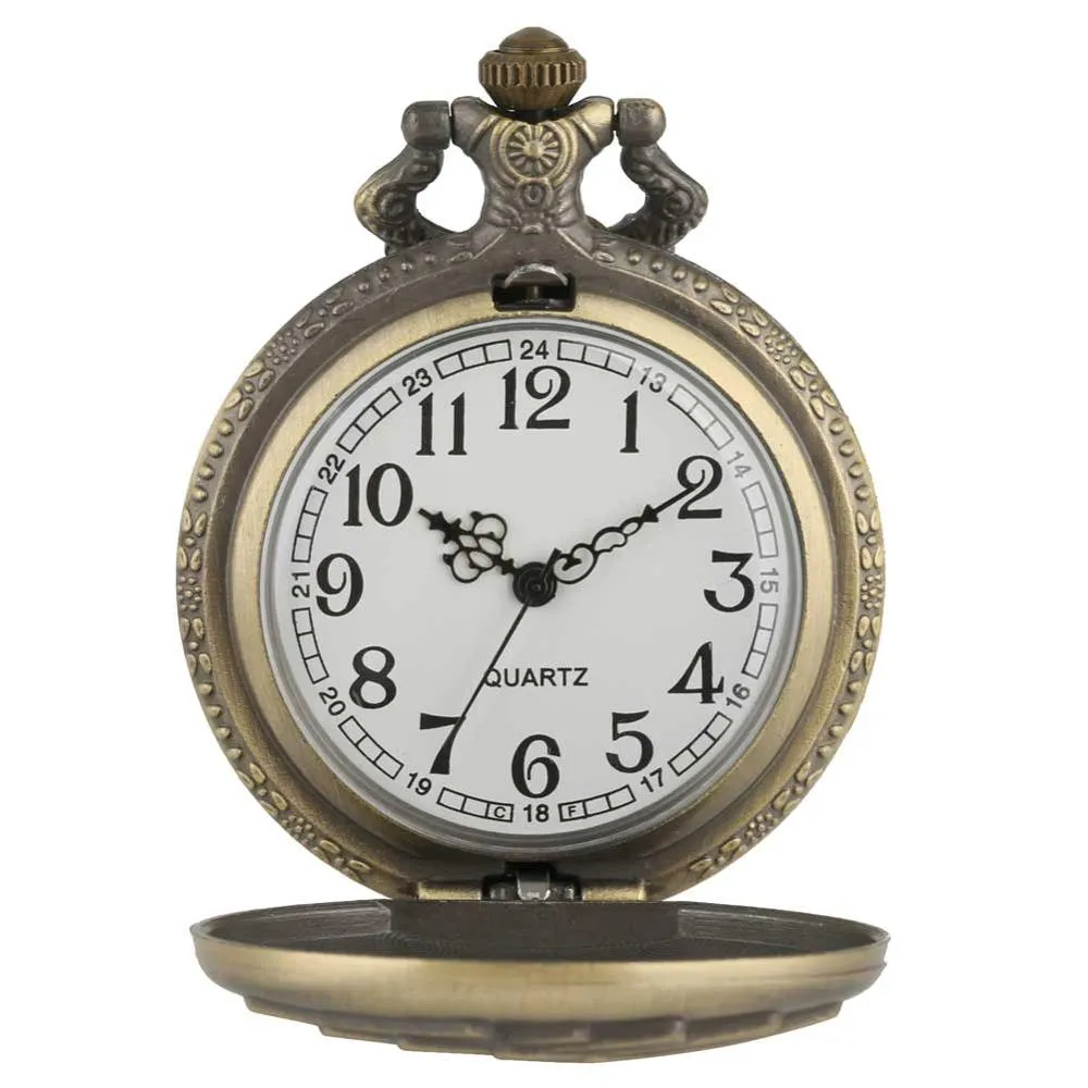 ヴィンテージの懐中時計レトロブロンズロイヤルフラッシュクォーツペンダントフォブ懐中時計