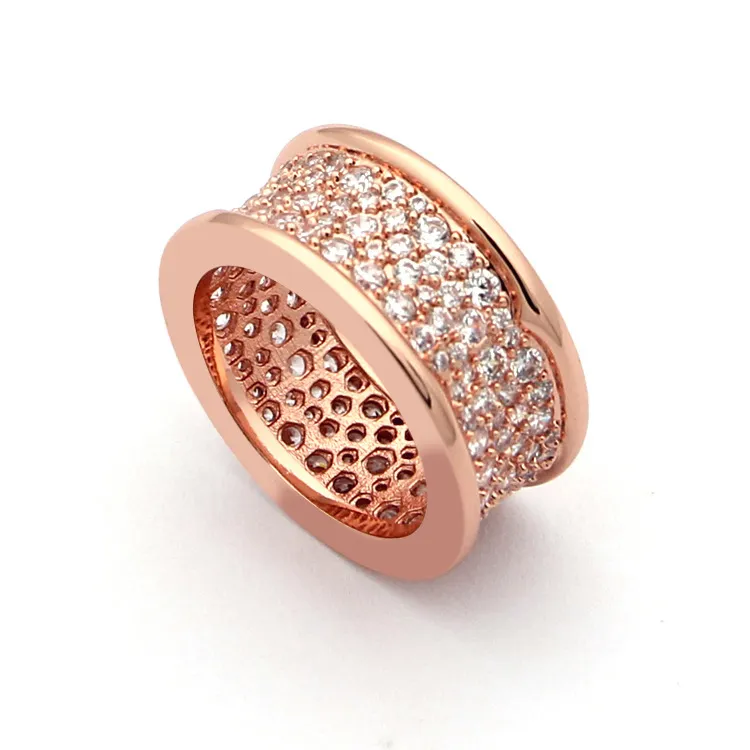 Титановая стальная сталь небольшая талия кольцо полного бриллианта роскошное кольцо розовое золото мужчин и женщин маленькая талия Ring314y