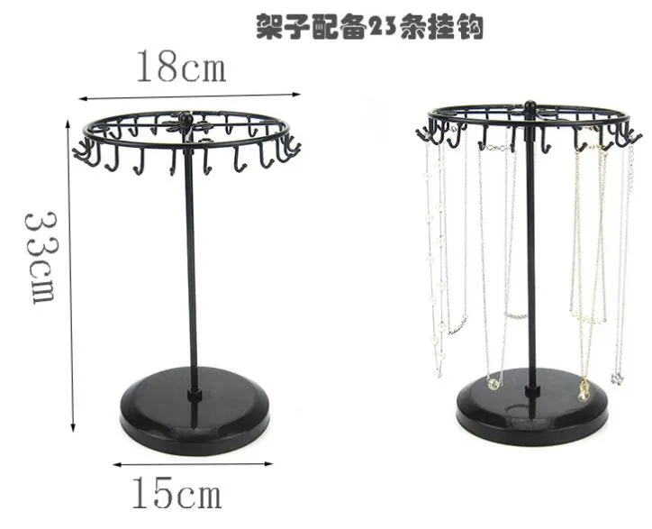 Mode 15 33 18cm Rotary Jewelry Female Mannequin Display Stand Holder Earring Iron Frame Necklace Holder Accessories Base Storag237U