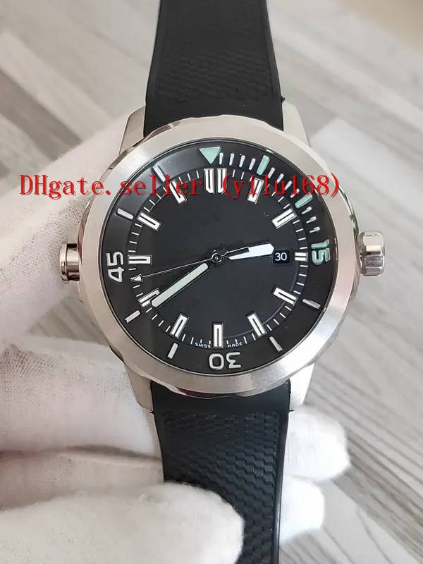 Najwyższa jakość 42 mm data IW329001 Ocean Black Dial Automatyczna męska zegarek 316L stalowa obudowa gumowa pasek sportowy zegarki Sapphire zegarek