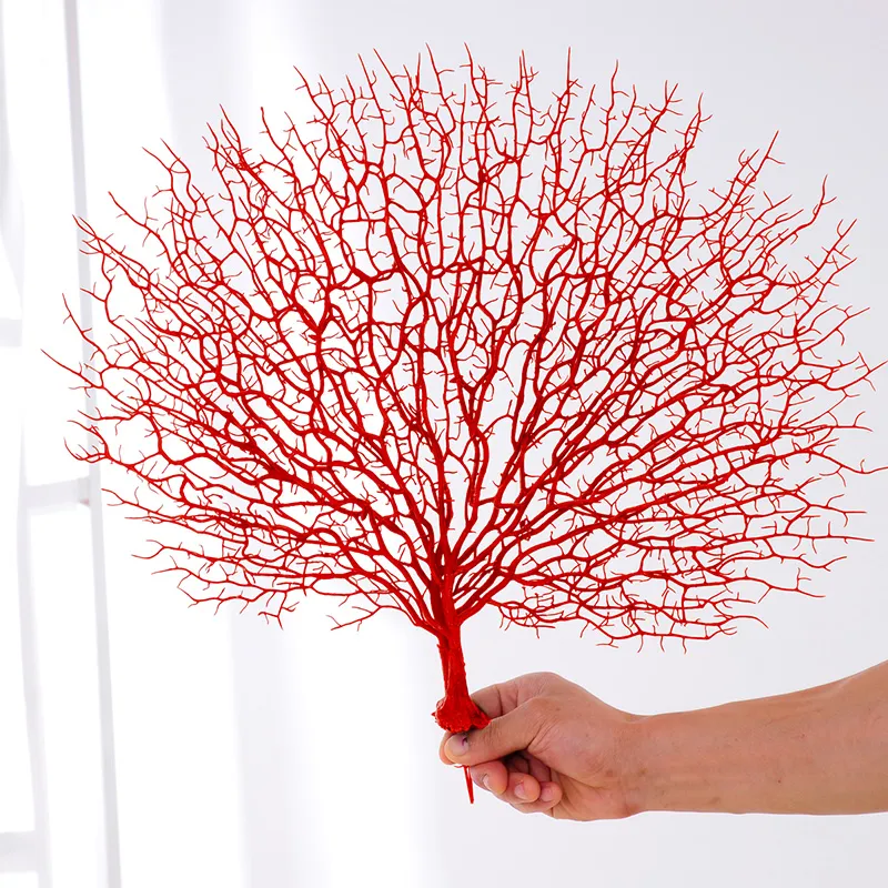 45 centimetri di plastica artificiale ramo di un albero corallo bianco decorazioni di nozze decorazione della casa simulazione pavone corallo ramo essiccato falso pla290j