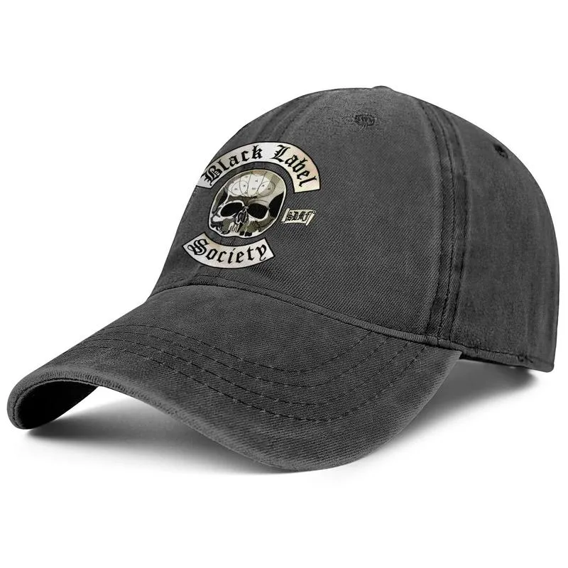 Black Label Society crâne noir pour hommes et femmes casquette de baseball en jean design ajusté golf concevoir votre propre mode baseball personnalisé tr8419272