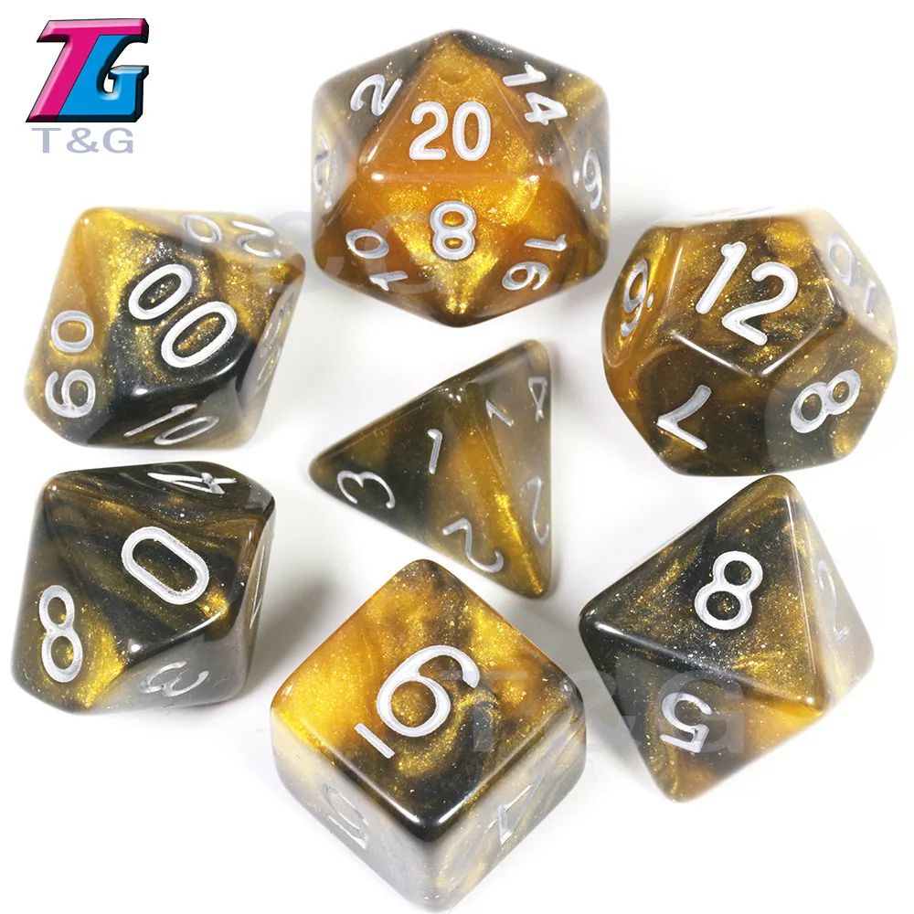 DICE ZŁOTA liczba akcesoria do gry kostki set0123452528468