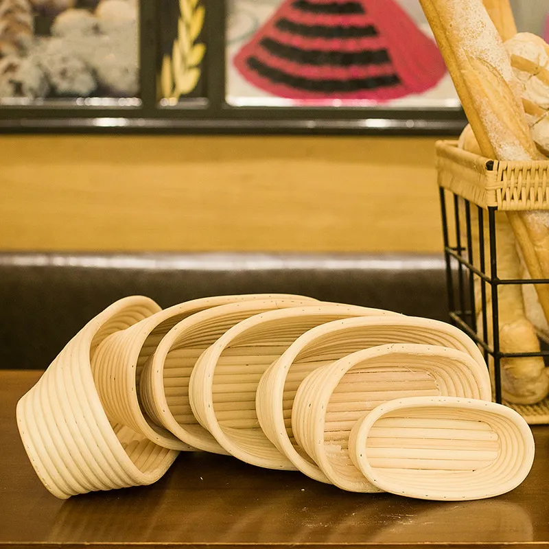 Bread proofing basket Indonesia rattan woven European fermentation bowl kitchen baking tool round dough mold oval weaving