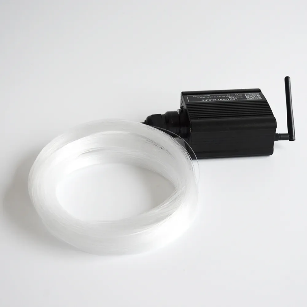 Lumière à fibre optique LED contrôlée par application Bluetooth 12 V avec 400 brins de câble à fibre de 3 m 0,75 mm pour maison, voiture, plafond, éclairage de nouveauté 324N