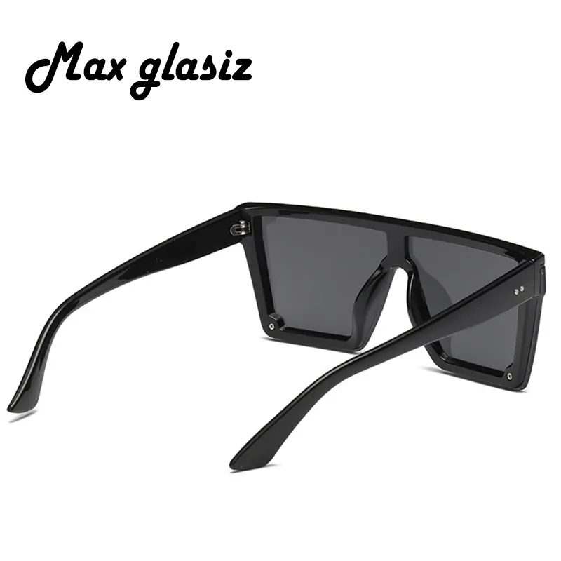 MAX GLASIZ 2018 Óculos de sol quadrados Mulheres grandes óculos de sol quadrados Men Black Frame Vintage Retro Sun Glasses feminino Male UV4003344