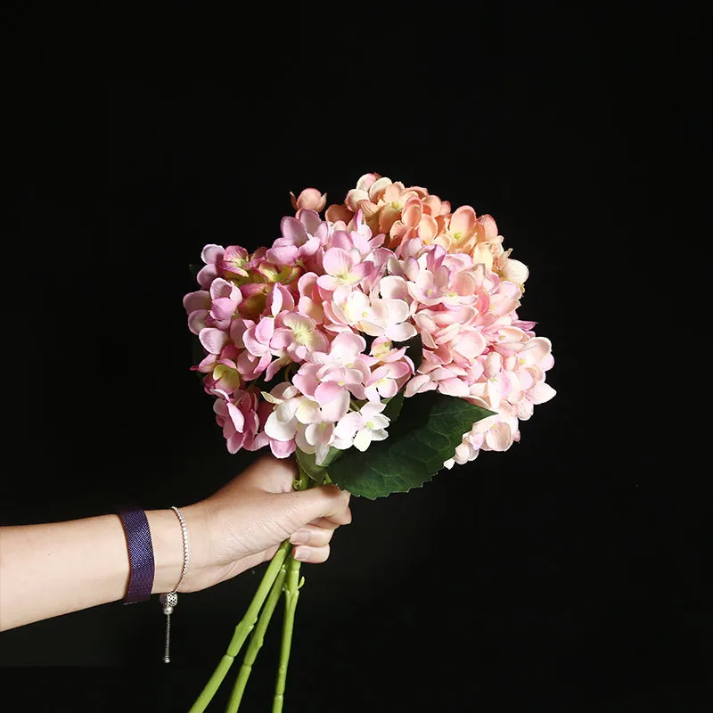 / branche unique hortensia bouquet de fleurs artificielles accessoires de décoration de noël de mariage soie hortensia bricolage fake247d