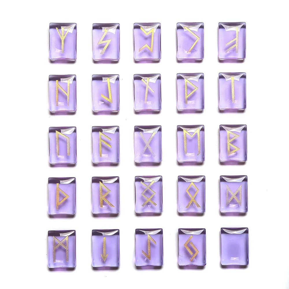 lotto di cristallo pietra vichinga runes amulet set runi divinazione reiki guarigione divinazione calcola rotana perline308b