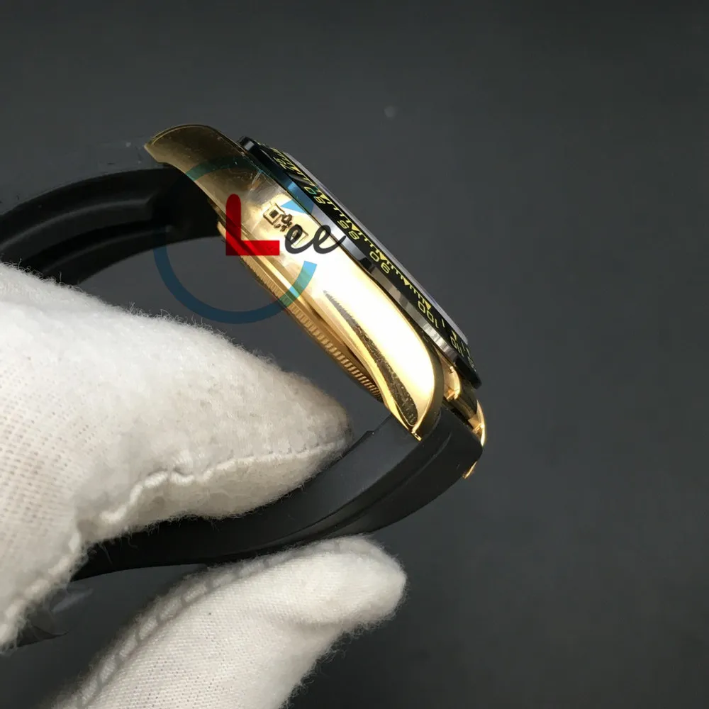 Relógio masculino de alta qualidade, 12 cores, mecânico, automático, pulseira de silicone, moldura de cerâmica, safira 116518, relógios de mergulho 40mm203q