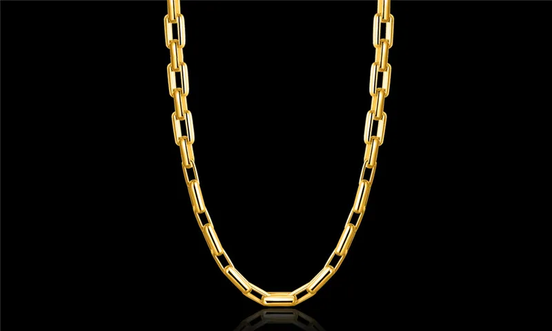 Corrente de corda de ligação grossa de 9mm 18k banhado a ouro masculino hip hop colares 20 polegadas moda luxo gargantilha joias presentes para mulheres perfeito a273c