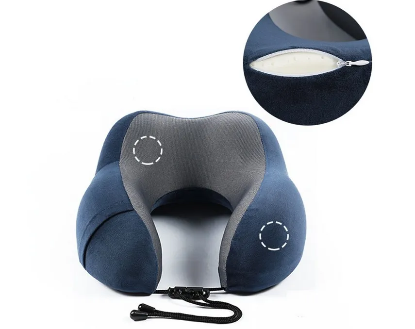 Memory Foam U Shaped Neck Support Head Rest Cushion Travel Pillow Protection Pillow1341G