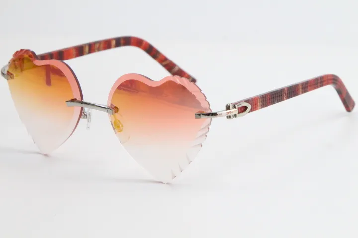 Vendre de nouvelles lunettes de soleil sans bordure en marbre Plank Sunglasses 3524012 Top Rim Focus Eyewear Slim and Allongated Triangle Lenses Unisexe FAS263P