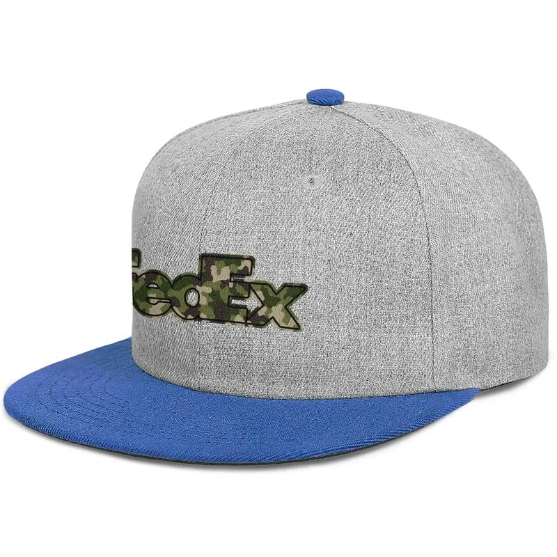 FedEx Federal Express Corporation-logo blauwe heren- en damessnapbackflat-brimcap honkbalstijlen aangepast hardloophoeden g9329632