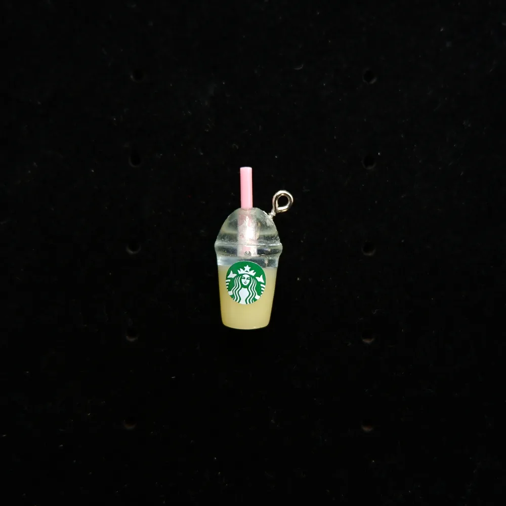 Charms Kawaii Kaffehängen Harts Cabochon för DIY -halsband örhänge Keyring Jewelry Making Accessories1290m