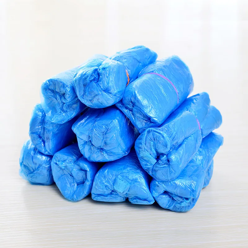 Copriscarpe monouso da 100 pezzi Copriscarpe monouso in plastica spessa esterni Giorno di pioggia Copriscarpe pulizia tappeti Copriscarpe impermeabili blu7796549