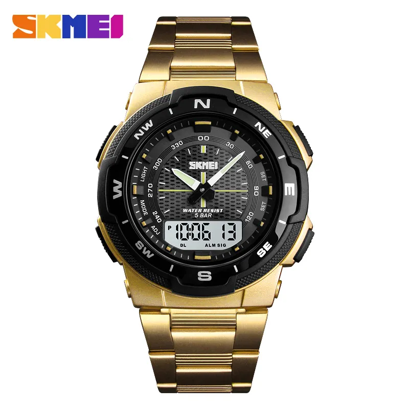 Skmei Watch Men Fashion Sport Quartz Clock Mens Watches Top Brand Luxury Full Steel Business Watch Watch Watch Relogio Massulino252G