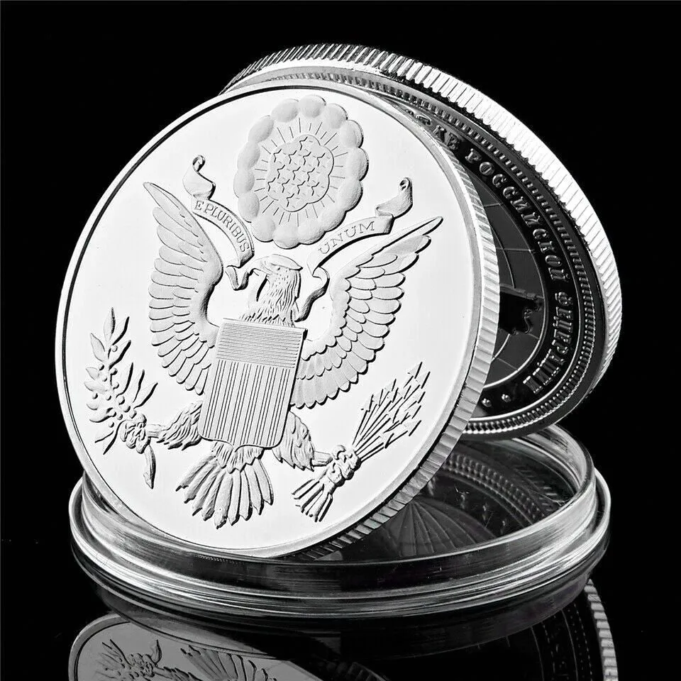 Arts and Crafts Coeptis Masonic USA National Emblem Emblem Silver PlATED Token METAL Challenge Coin6955036
