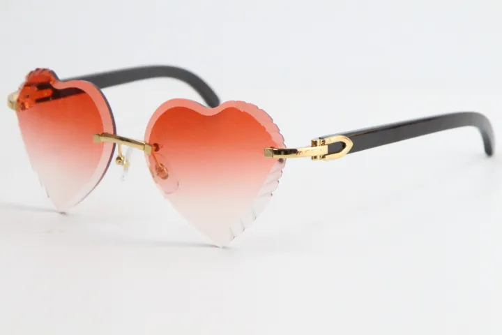 새 버팔로 호른 선글라스 판매 3524012 림리스 흰색 정품 경적 태양 안경 상단 림 포커스 안경 슬림하고 길쭉한 삼각형 257x