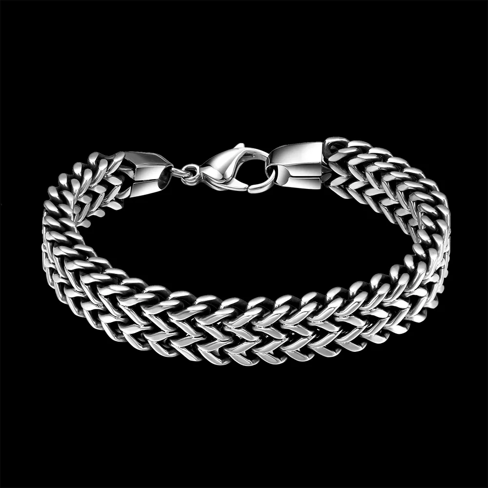 Roestvrij stalen armbanden Figaro Chain Link Human Like Punk persoonlijkheid Kreeft Gesp Armband heren Verjaardag Vader's 2415