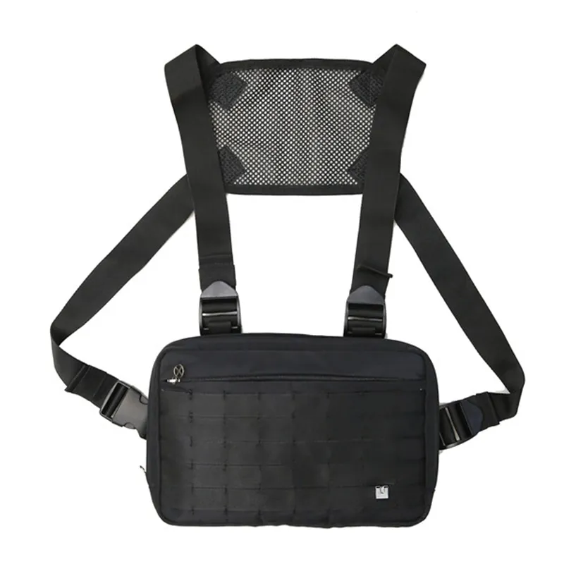 Waist Bags Cross Body Chest Rig Bag Streetwear Black Hip Hop Fanny Pack Men Adjustable Tactical Kanye Packs1262y