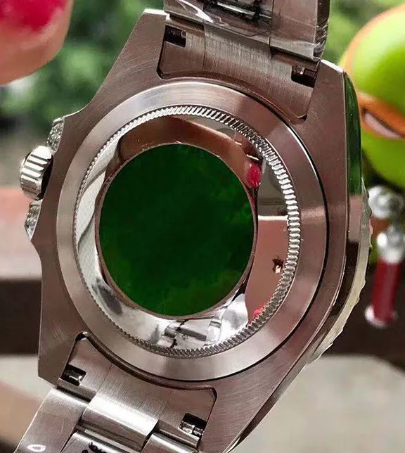 Fijn herenhorloge 316 roestvrijstalen kast band gecoat glas gekleurde rode diamanten bezel automatisch mechanisch uurwerk diamet2296