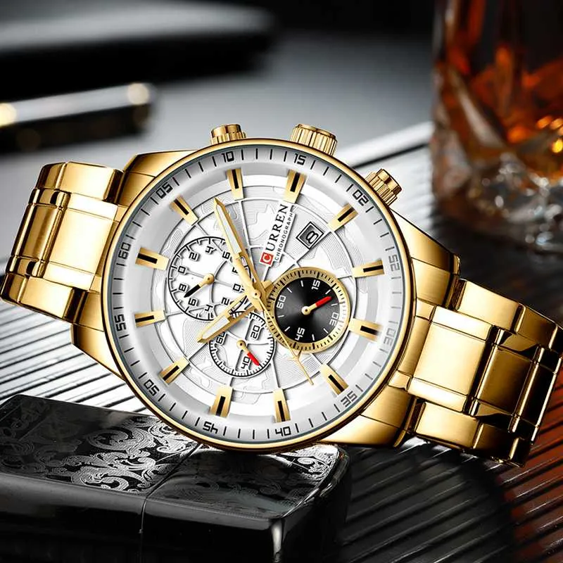 Montres-bracelets montre hommes haut or Sport étanche montres à Quartz hommes chronographe Date mâle horloge Relogios Masculino264q