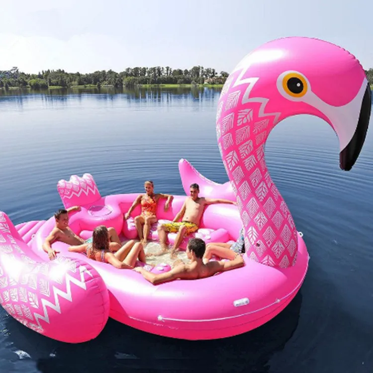 5M Swim Pool Giant Inflatable Unicorn Party Bird Island Big size unicorn boat giant flamingo float Flamingo Island for 6-8person R297o