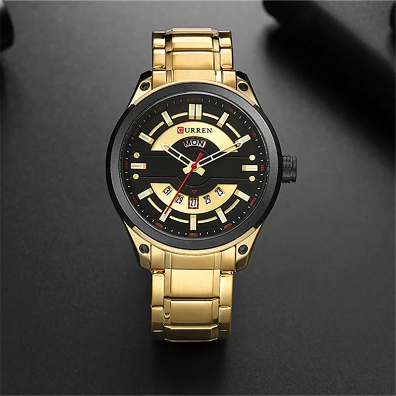 Relogio masculino Curren Mens Matchs Luxury Top Brand Men's Fashion Casual Steel Watch Military Quartz Wristwatch Reloj Homb329U