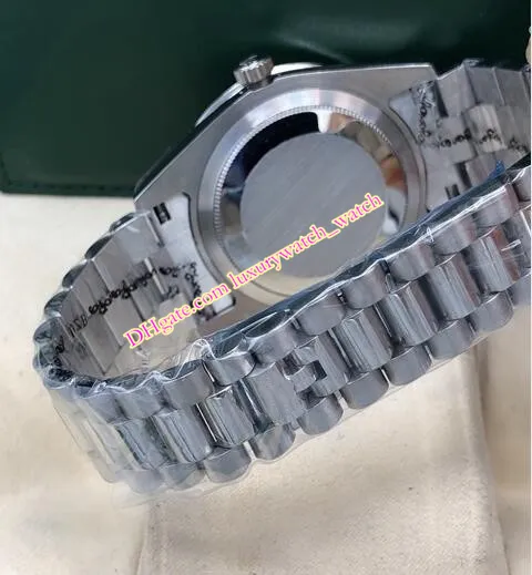 Versão mais recente relógio de luxo 41mm ICE BLUE BAGUETTE PLATINUM DIAL Mens Steel Bracelet Watch 228396 228396 Automatic Mens Fashion Me257N