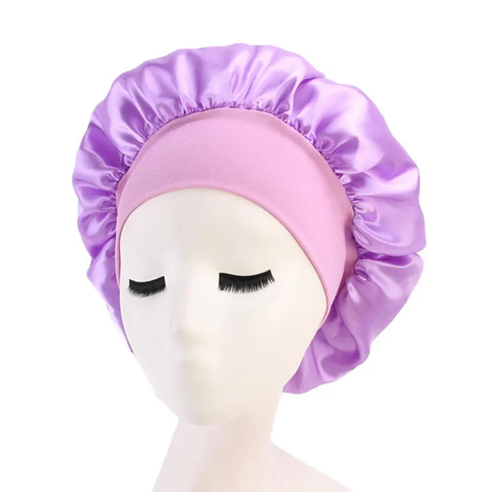 Beanie Skull Caps Women Solid Sleeping Hat Nightcap Shower Unisex Bath Soft Chemo Elastic Bonnet Satin Wide Band Hair Care R332q