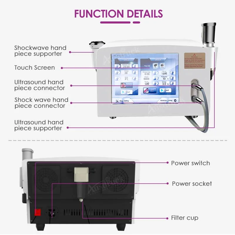 Hight Energy ESWT Shockwave Shock Wave Fysiotherapie Apparatuur voor Erectie Disfunction Uchasound Fysiotherapie Machine voor pijnverlichting