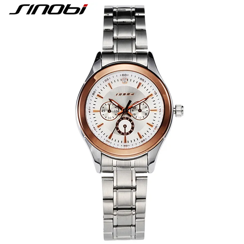 SINOBI женские браслет модные стальные наручные часы Элитный бренд Женева кварцевые часы женские наручные часы Relojes Mujer Saatler296Q