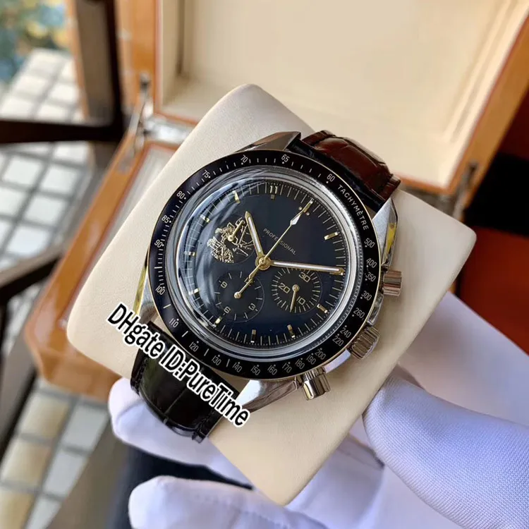 Новая ограниченная серия Apollo 11, посвященная 50-летию 310 20 42 50 01 001, японские кварцевые мужские часы с хронографом, черный циферблат, браслет из нержавеющей стали Watc189s