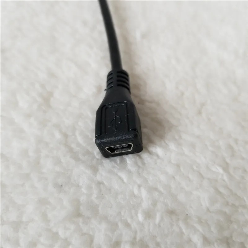 Mini B USB haakse mannelijke naar vrouwelijke datakabel verlengkabel voor MP4 telefoon zwart 25cm