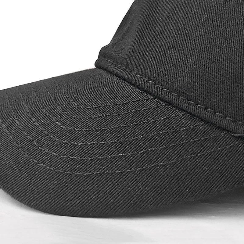 Casquette à visière en coton doux de qualité supérieure de grande taille réglable pour hommes chapeau de baseball noir avec grande circonférence de la tête 54-65 cm Q190417246h